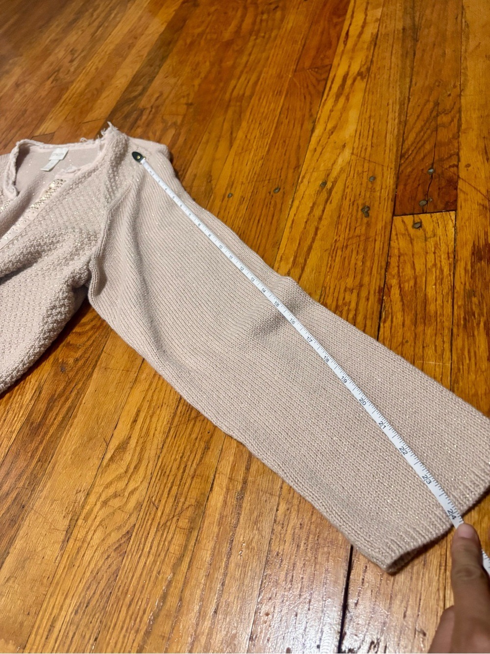 Chico's Gold Shimmer Rhinestone Open Front Cardigan Size 4 (XXL) - Picture 7 of 10
